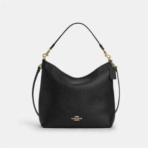 Coach Large Laurel Pebble Leather Shoulder Bag NWT (Black)